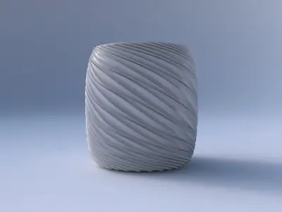 Bowl cylindrical with wavy extruded lines 3D print model