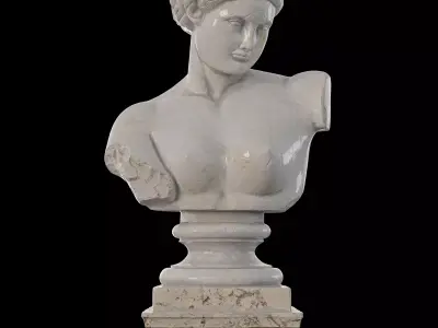 Ancient Roman Statue - Broken Marble Bust 3D Model 3D model