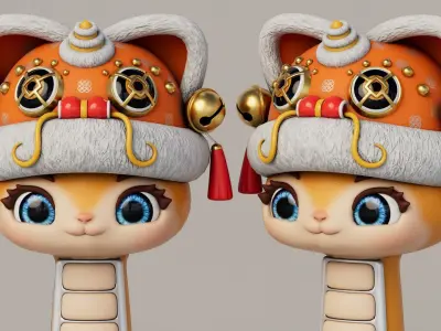 Rigged Cartoon Snake 3D model