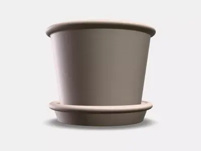 MUSKOTBLOMMA Plant pot with saucer 1 3D model