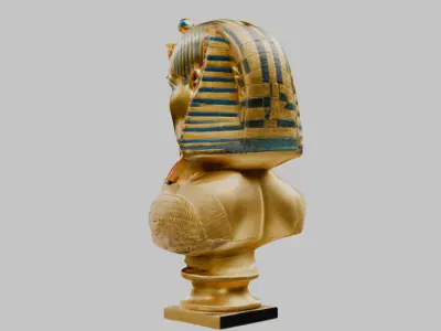 Ancient Egyptian Pharaoh Tutankhamun Head 3D Model Low-poly 3D model