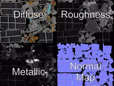 Advanced Celestial Satellite model pack Low-poly 3D model