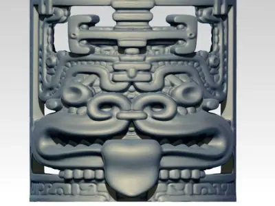 Woodoo Mayan Maori Carved Detailed Ring 3D print model