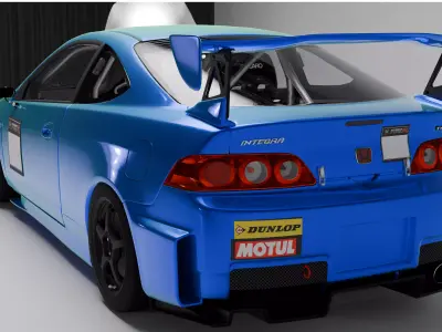 Honda Integra Type R Race 2004 Low-poly 3D model