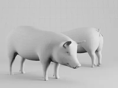 lowpoly pig Low-poly 3D model
