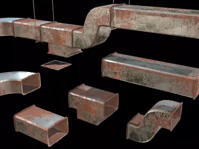 Ventilation Modular PBR 04 Low-poly 3D model