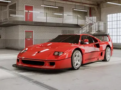 Ferrari F40 LM 1989 - Car Classic Low-poly 3D model