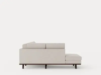 Copenhagen U Sofa Left Linen beige Low-poly 3D model