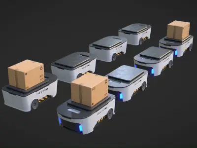 Transportation Robots Low-poly 3D model