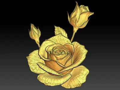 16 Rose CNC Relief Model 3D print model