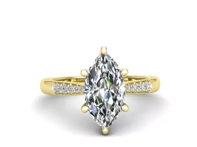 Engagement ring Lara marquise 3D print model