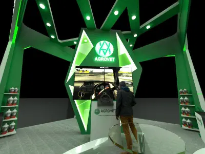 5x5m roofed stand 3D model