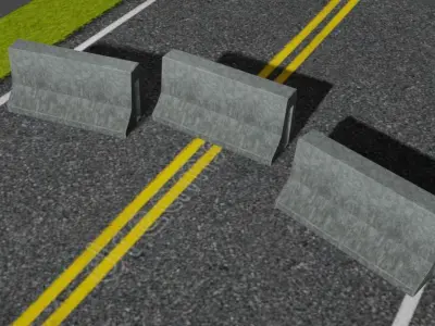 Concrete Road Block Sample  Free low-poly 3D model