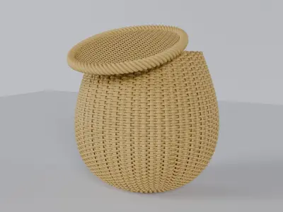 Wicker Basket Low-poly 3D model 3D model