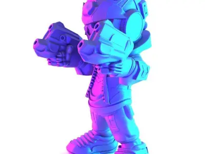 Desert Skull Cyberpunk toy 3D print model