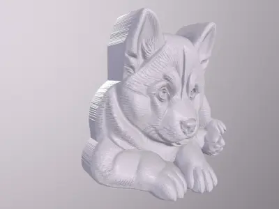 Puppy Husky 4 basrelief for 3D printing 3D print model