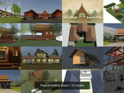 Tropical building project 3D Model Collection