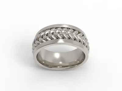 BRAIDED   RING Width 8mm 3D print model