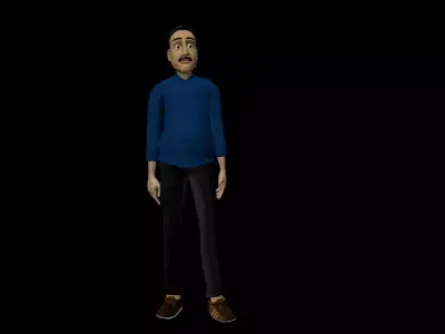 Bob Cartoon Character Low-poly 3D model