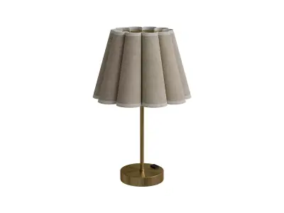 Table Lamp With Pleated Design And Metal Base Low-poly 3D model