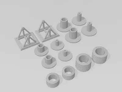 Car Load Cable Drum 4pcs by Outland Models 3D Printable 3D print model