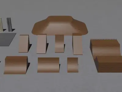 GAME READY SKATEPARK ASSET PACK Free low-poly 3D model