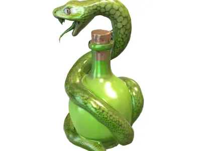 Fantasy Flask Potion  Pack Low-poly 3D model