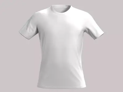 Mens t-shirt male crew neck tee 3D model