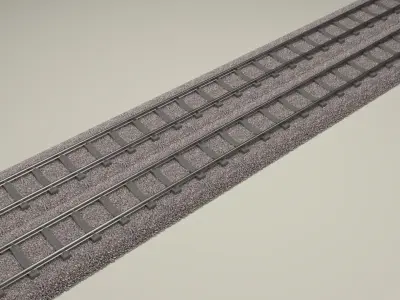 Train Track Double 3D model