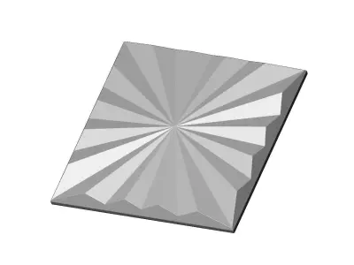 Faceted decor panel relief 3D print model