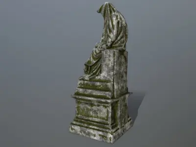 statue 1 gravestone Low-poly 3D model