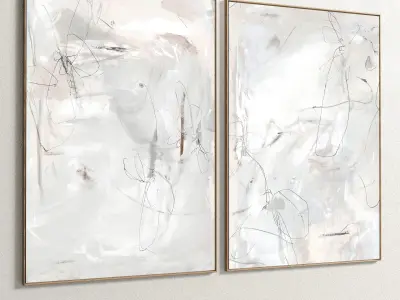 Plaster Two Photo Frame 117 Low-poly 3D model