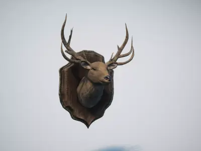 Deer Head Trophy Low-poly 3D model