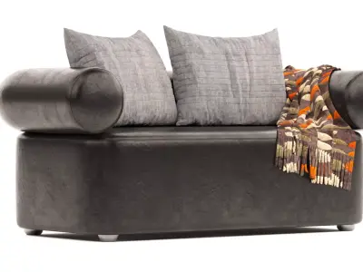 Sedute Abbey Sofa with pillows bolster cushions and blanket 3D model