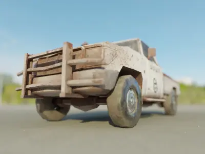 Game Ready Terrorist Car Mobile Games Low-poly 3D model