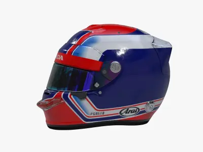 Gasly helmet 2019 Low-poly 3D model
