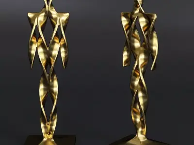 twist man decor for interior and 3d prind Low-poly 3D model