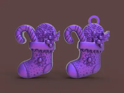 christmastree sock decor 3D print model
