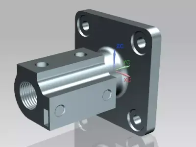 Mounting block for window screen pipe holder 3D print model