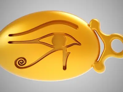 Eye of Horus Keychain 3D print model