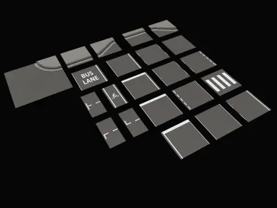 City Streets Construction Kit V2 Low-poly 3D model