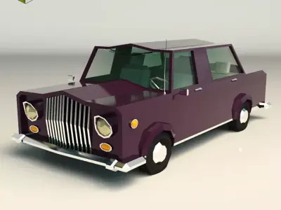 Low Poly Sedan Car 02 Low-poly 3D model