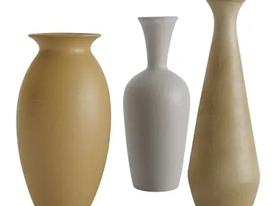 Glazed Ceramic Floor Vases 3D model