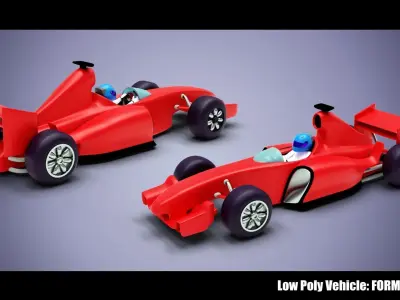 Low Poly Vehicle -  Formula F1 Low-poly 3D model