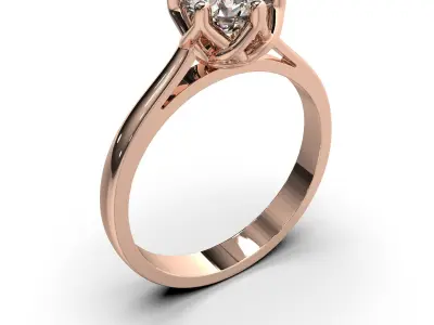 Ring with diamonds 6mm 3D print model 3D print model