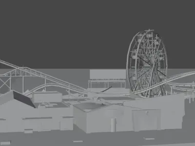 LA Beach Pacific Park Low Polly 3D Modal  Free 3D model