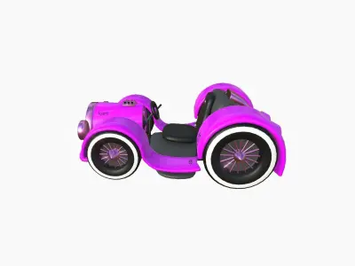 Cartoon Kart E05 Pink - Vehicle Racing Design Low-poly 3D model