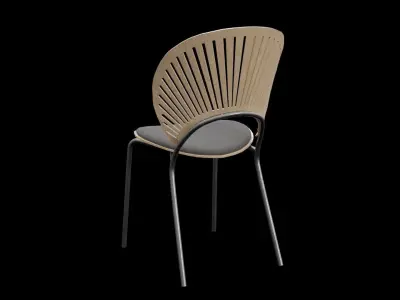 TRINIDAD Chair-oak wood Low-poly 3D model