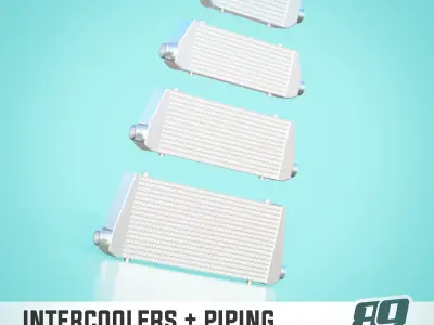 Intercoolers and connections - big set for 1-24 scale modelling  3D print model