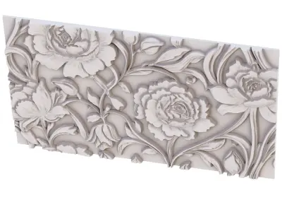 decor set wall panel wall relief mural CNC 42 3D model